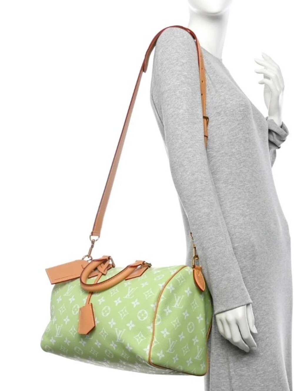 🍋‍🟩Super Rare Canvas Lime Ice 30in Barrel Crossbody Tote